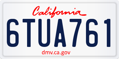 CA license plate 6TUA761