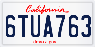 CA license plate 6TUA763