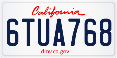 CA license plate 6TUA768