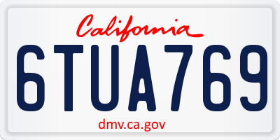 CA license plate 6TUA769