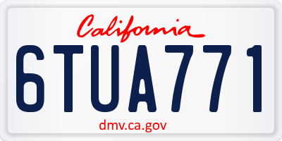 CA license plate 6TUA771