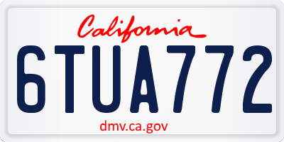 CA license plate 6TUA772