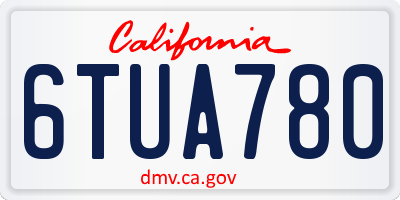 CA license plate 6TUA780