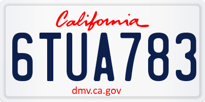 CA license plate 6TUA783
