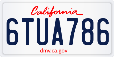 CA license plate 6TUA786