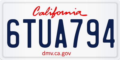 CA license plate 6TUA794