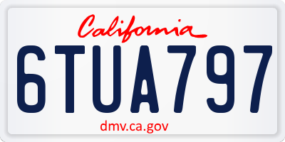 CA license plate 6TUA797