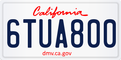 CA license plate 6TUA800