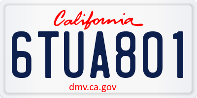 CA license plate 6TUA801