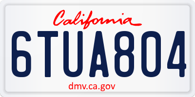 CA license plate 6TUA804