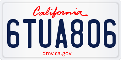 CA license plate 6TUA806