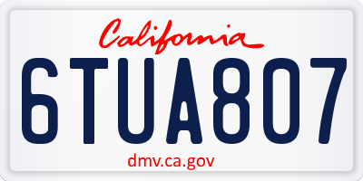 CA license plate 6TUA807