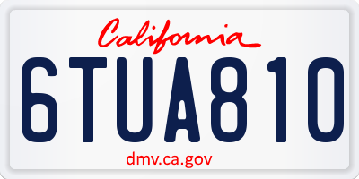 CA license plate 6TUA810
