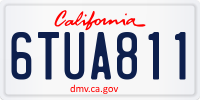CA license plate 6TUA811