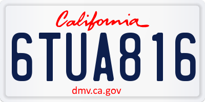 CA license plate 6TUA816