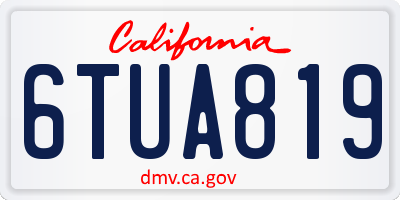 CA license plate 6TUA819