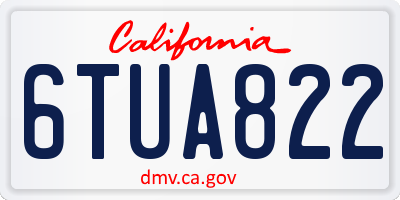 CA license plate 6TUA822