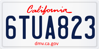 CA license plate 6TUA823