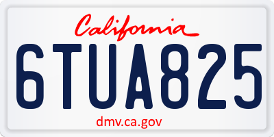 CA license plate 6TUA825