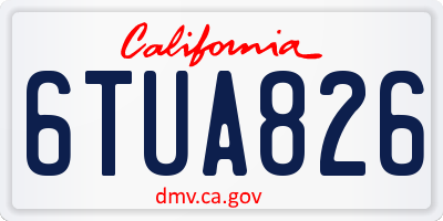 CA license plate 6TUA826