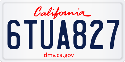 CA license plate 6TUA827