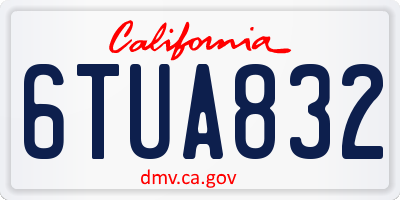 CA license plate 6TUA832