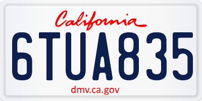 CA license plate 6TUA835