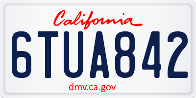 CA license plate 6TUA842