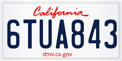 CA license plate 6TUA843