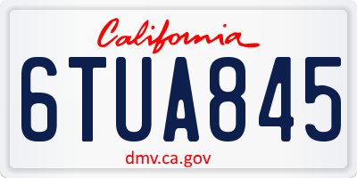 CA license plate 6TUA845