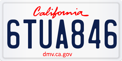 CA license plate 6TUA846