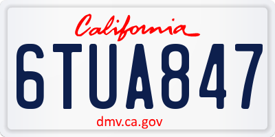 CA license plate 6TUA847