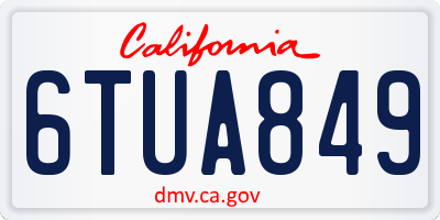 CA license plate 6TUA849