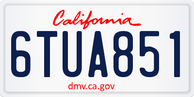 CA license plate 6TUA851