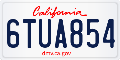 CA license plate 6TUA854