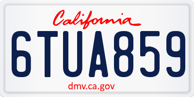 CA license plate 6TUA859