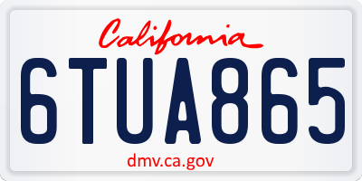 CA license plate 6TUA865
