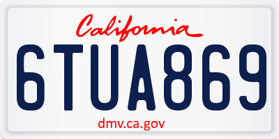 CA license plate 6TUA869