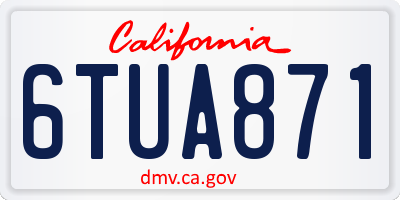 CA license plate 6TUA871