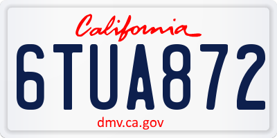 CA license plate 6TUA872