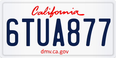 CA license plate 6TUA877