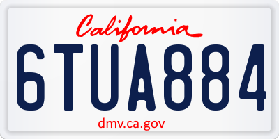 CA license plate 6TUA884