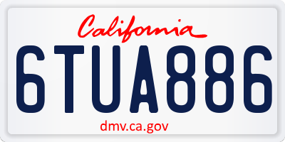 CA license plate 6TUA886