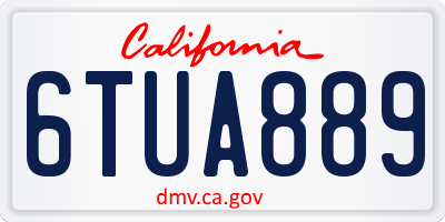 CA license plate 6TUA889