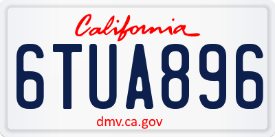 CA license plate 6TUA896