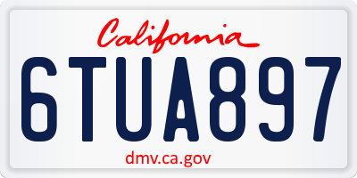 CA license plate 6TUA897