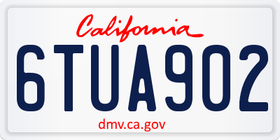 CA license plate 6TUA902