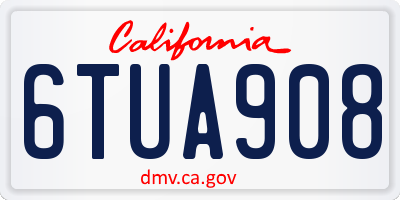 CA license plate 6TUA908