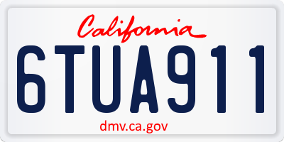 CA license plate 6TUA911