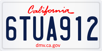 CA license plate 6TUA912